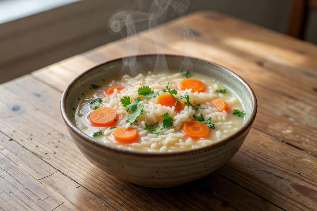 Arroz graneado con cilantro