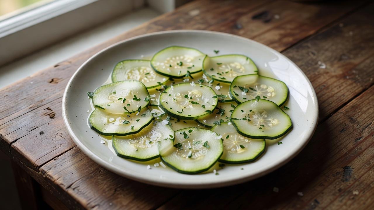 Carpaccio de zapallo italiano a la limonetta
