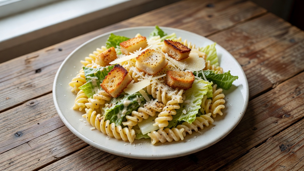 Ensalada César con pasta