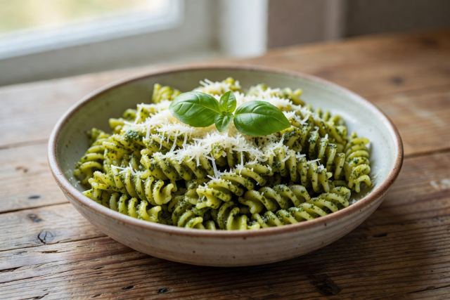 Espirales con pesto