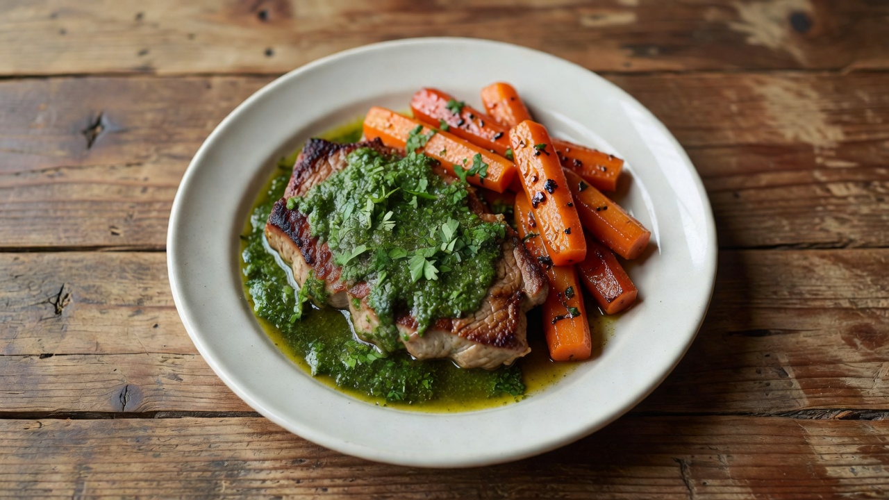 Filete al cilantro con zanahorias glaseadas