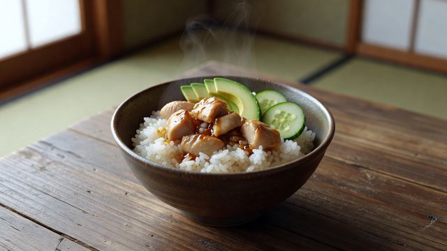Gohan de pollo (sushi al plato)