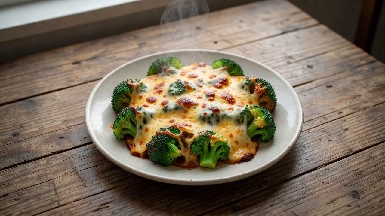 Gratín de brócoli con queso