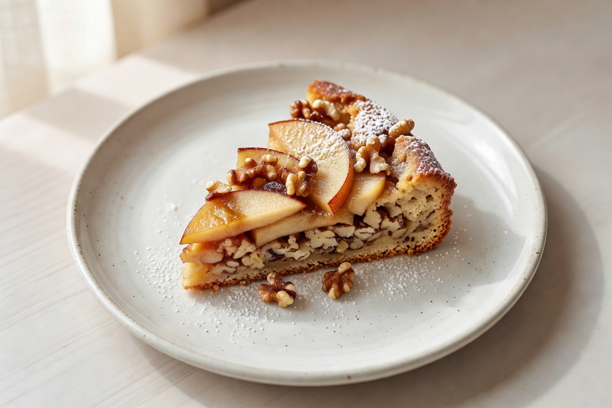 Kuchen de nuez y manzana