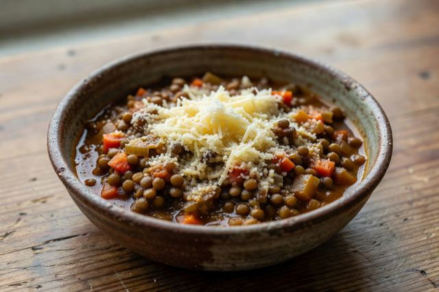 Lentejas a la parmesana