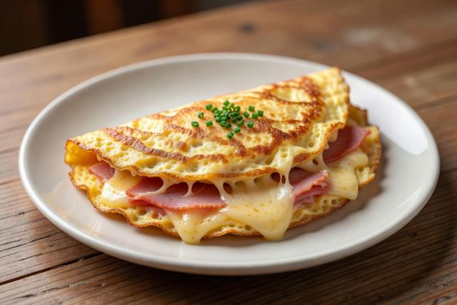 Omellete de queso y jamón