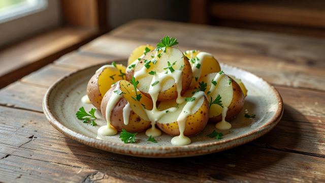 Papas cn mayonesa casera al ajo