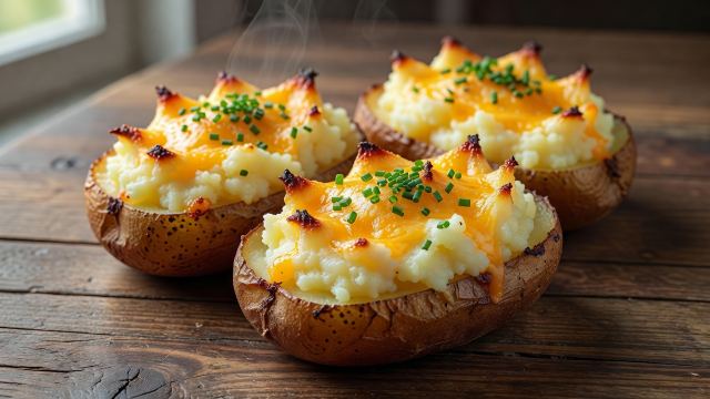 Papas rellena con queso