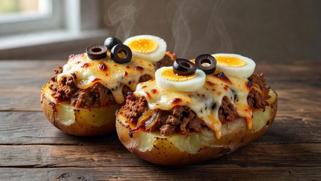 Papas rellenas con pino