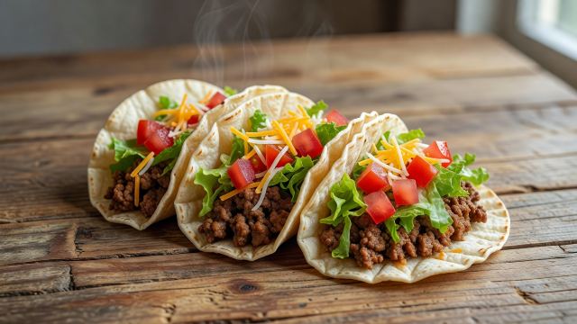 Tacos a base de carne molida