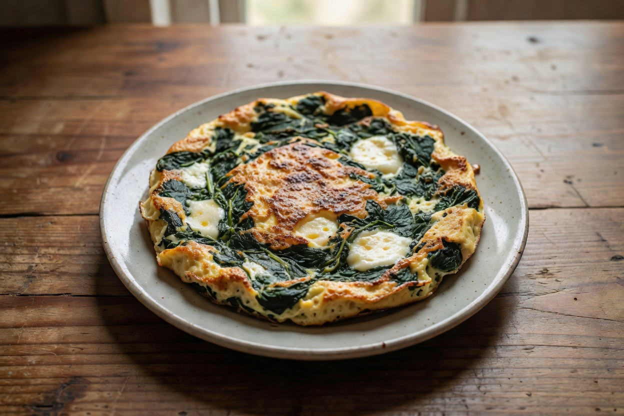 Tortilla de espinaca y queso de cabra