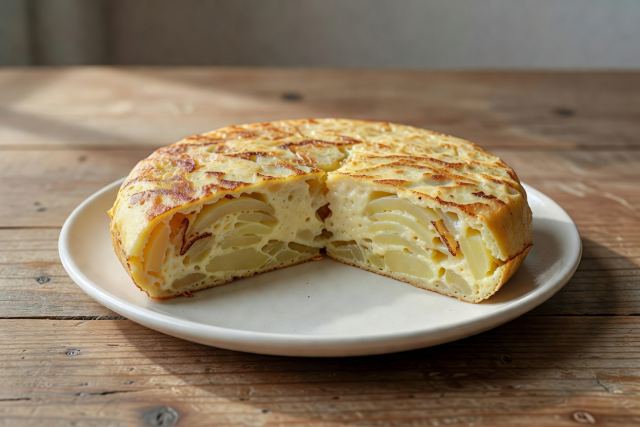 Tortilla de papas con cebolla