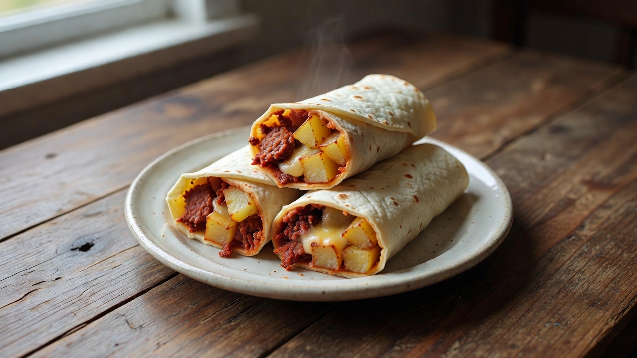 Wraps de chorizo, queso y papa